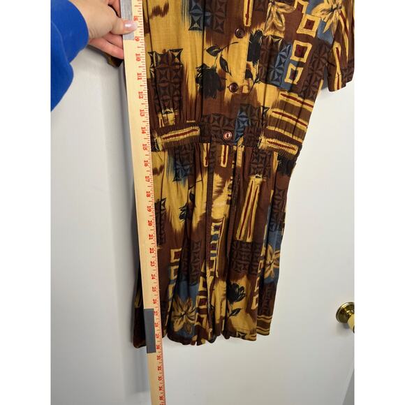 Vintage 80's DPS Petite Shorts Romper Playsuit Sz SM Brown,Tan,Black - Picture 7 of 9